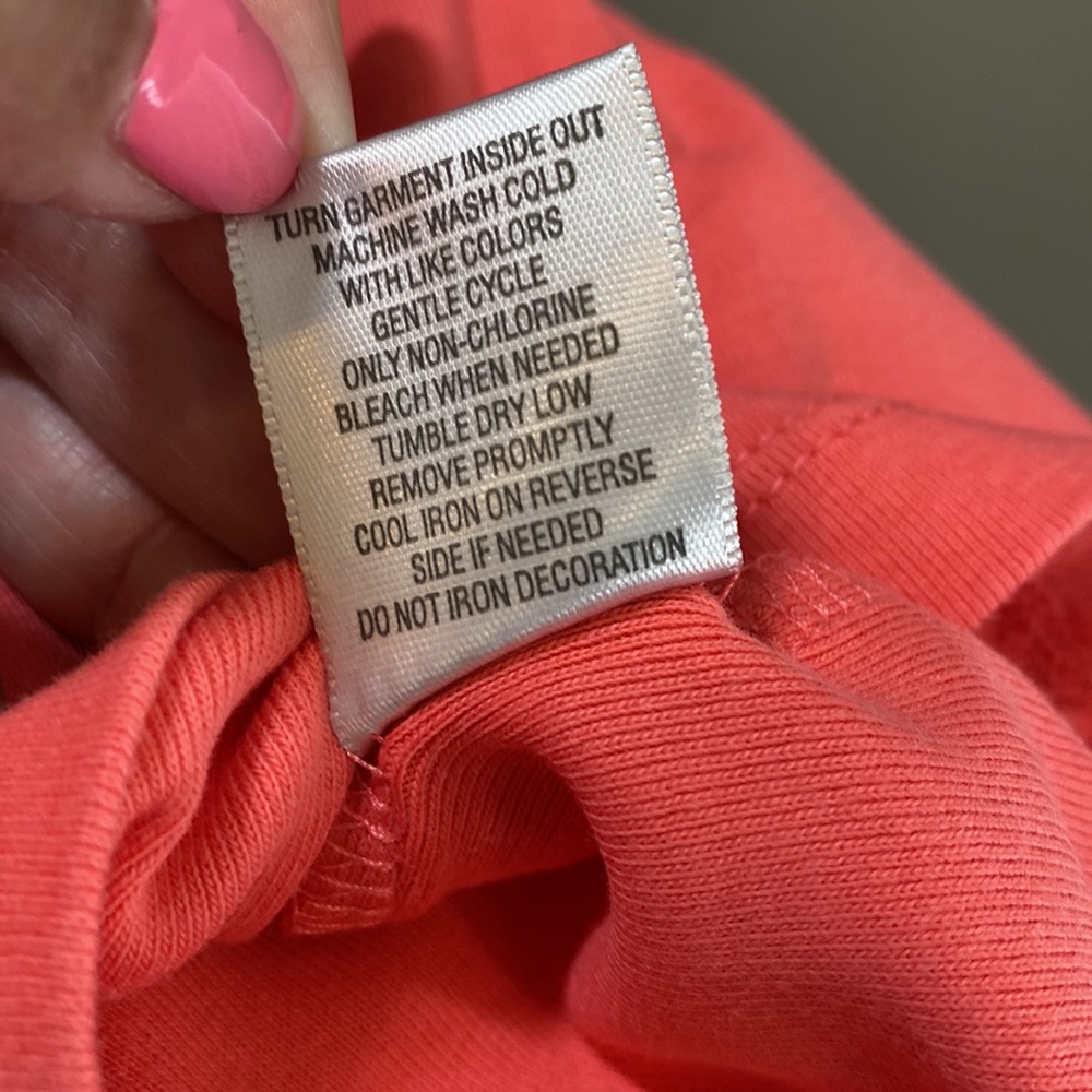 Dress barn light coral T-shirt with stud trimmed scoop neck. - Picture 7 of 7
